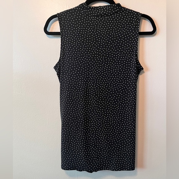 Liz Claiborne Wrap Front V Neck Polka Dot Blouse - Picture 5 of 6